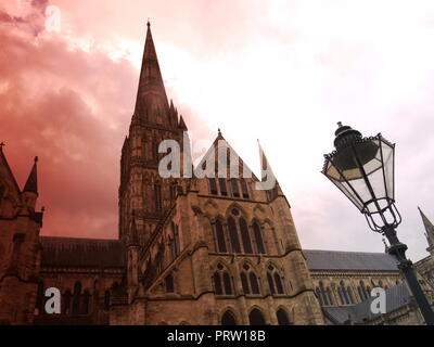 Cathédrale de Salisbury, Wiltshire, Royaume-Uni Banque D'Images