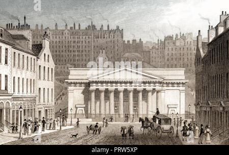 Royal Institution, de Hanover Street, Édimbourg, Écosse, 19e siècle, de l'Athènes moderne par Th. H. Shepherd Banque D'Images