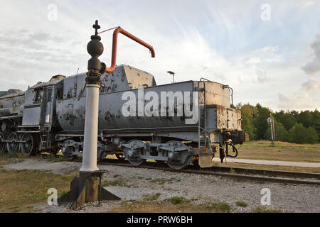 Vieille locomotive à Haapsalu, Estonie Banque D'Images