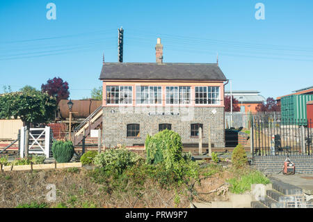 Signal fort Wrangaton, Kidderminster, Severn Valley Railway, UK Banque D'Images