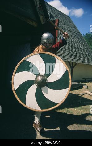 Anglo saxon Warrior au Combat Banque D'Images