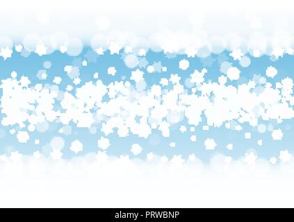 Frontière avec la neige Flocons blanc Illustration de Vecteur