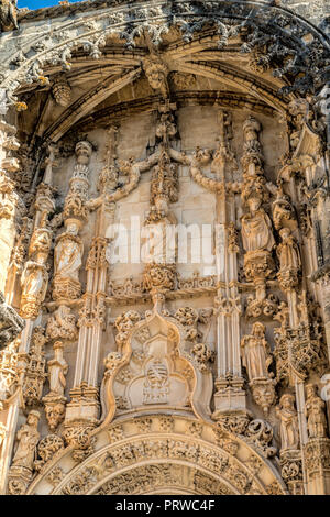 Château de murs pour le 12e siècle Couvent de Tomar construit par les Templiers -Tomar, Portugal Banque D'Images