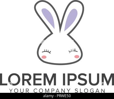 Lapin drôle. logo logo design animal modèle concept Illustration de Vecteur