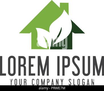 Green House logo. real estate concept design de logo template Illustration de Vecteur