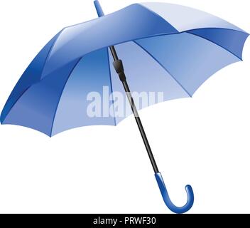 Parapluie bleu. Vector illustration isolé sur fond blanc Illustration de Vecteur