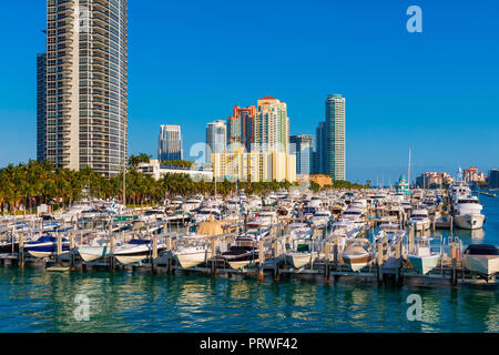 Marina de Miami South Beach en Floride Banque D'Images