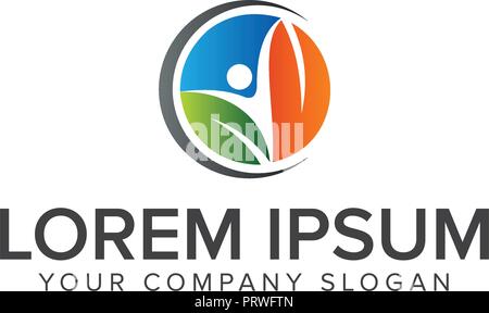 Les gens sains d'un logo. Conception de logo modèle concept médical Illustration de Vecteur