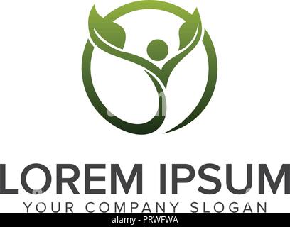 Les gens sains d'un logo. Conception de logo modèle concept médical Illustration de Vecteur