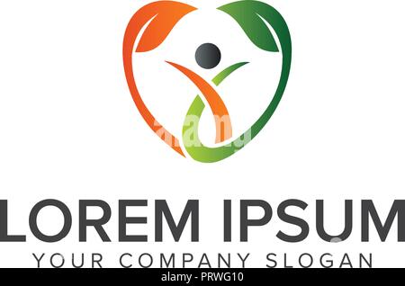 Les gens sains d'un logo. Conception de logo modèle concept médical Illustration de Vecteur