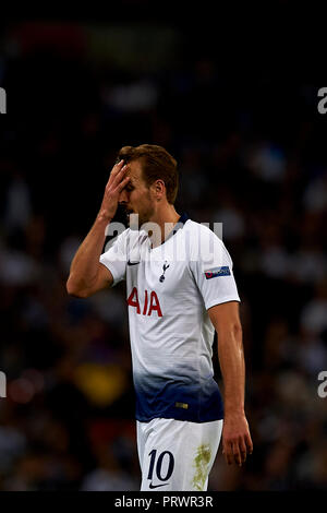 Londres, Royaume-Uni. 3ème Oct 2018. Harry Kane de Tottenham pendant le match du groupe B de la Ligue des Champions entre Tottenham Hotspurs et le FC Barcelone au stade de Wembley sur Octobre 03, 2018 à Londres, en Angleterre. Credit : José Bretón/Alamy Live News Banque D'Images