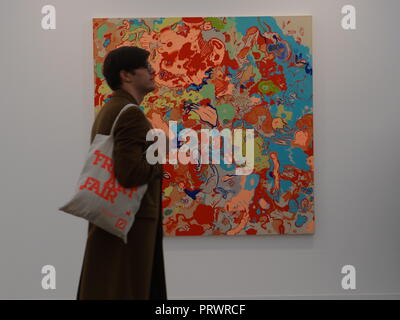 Londres, Royaume-Uni. 4ème Oct 2018. Grève de Cobalt (2012) par Sue Williams à l'aperçu de la Frieze Art Fair 2018, London, UK Crédit : Nastia M/Alamy Live News Banque D'Images