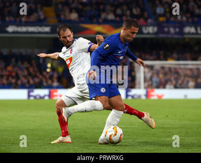 Londres, Royaume-Uni. 4 octobre, 2018. Chelsea's Eden Hazard au cours de l'UAFA Europa League Group L entre Chelsea et MOL Vidia au stade de Stamford Bridge , , Londres, Angleterre le 04 Oct 2018. Action Crédit : Foto Sport/Alamy Live News Banque D'Images