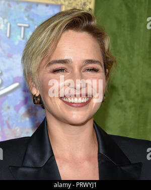 Hollywood, Californie, USA. 4ème Oct, 2018. Emilia Clarke arrive pour la chaîne HBO a un dîner avec Herve' Los Angeles Premiere sur les Studios Paramount Lot. Credit : Lisa O'Connor/ZUMA/Alamy Fil Live News Banque D'Images