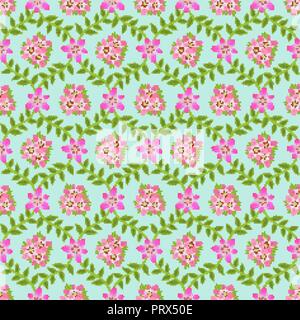 Seamless flower pattern, d'un lys et des branches avec des feuilles. Un contexte d'été de fleurs. Vector illustration. Illustration de Vecteur