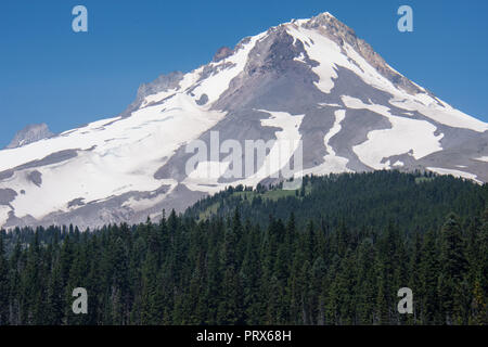 Vue rapprochée de Mt. Capot, près du camp du gouvernement de l'Oregon, un volcan actif dans la montagne la chaîne de montagnes des Cascades Banque D'Images