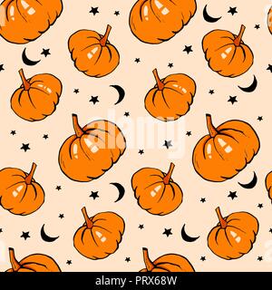 Transparente avec motif Halloween citrouille. Prêt pour l'impression dans le design textile tissu Illustration de Vecteur