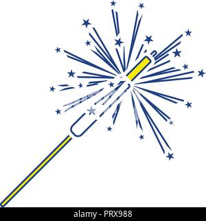 Partie sparkler icône. Fine ligne design. Vector illustration. Illustration de Vecteur