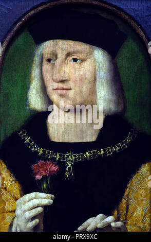 Portrait de l'Empereur Maximilien I 1459-1519 Allemagne ( Roman-German King, et à partir de 1508 empereur du Saint Empire romain). Peintre Joos van Cleve néerlandais aux Pays-Bas 1487-1541 Banque D'Images