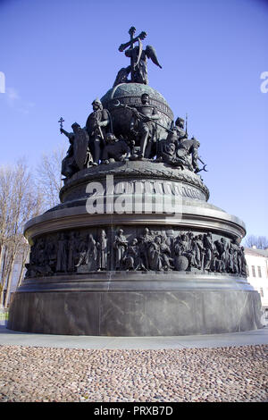 Mai 2010 Novgorod Veliky Novgorod (Le Grand ), la Russie - le monument du millénaire de la Russie Banque D'Images