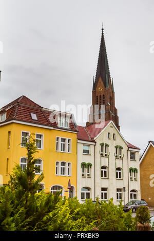 Décembre 2017, Schleswig, Allemagne - cathédrale avec Street View Banque D'Images