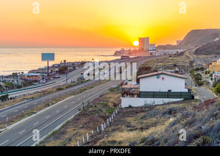 Rosarito, Baja California, au Mexique. Le coucher du soleil, place pour le texte Banque D'Images