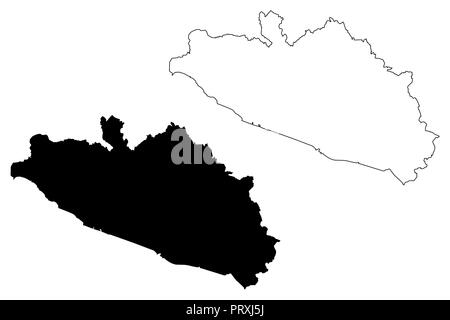 Guerrero (États-Unis du Mexique, Mexique, République fédérale) map vector illustration, croquis Gribouillage à l'État libre et souverain de Guerrero site Illustration de Vecteur