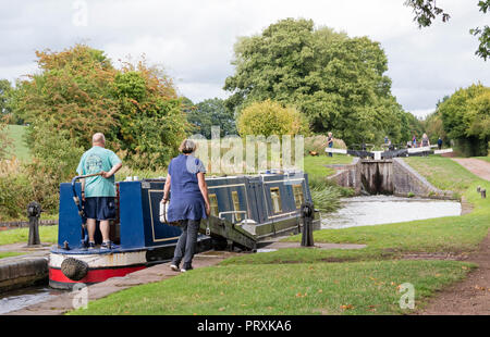 Le Worcester et Birmingham Canal près de Tardebigge, Worcestershire, Angleterre, RU Banque D'Images