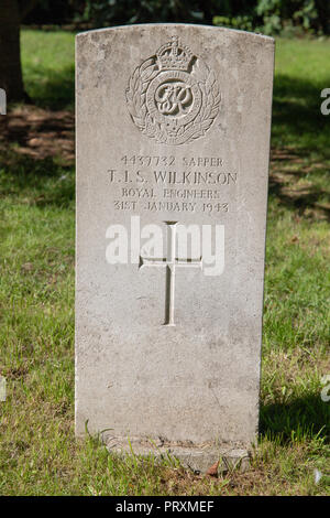Commonwealth War Graves Commission tombe de Thomas Scott Irvine Wilkinson des Royal Engineers, cimetière de St James, Bath, Royaume-Uni Banque D'Images