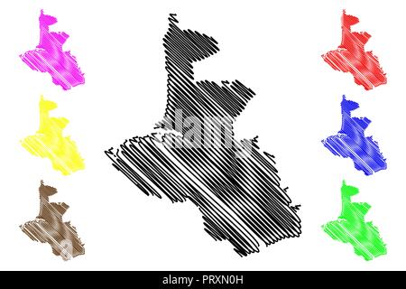 Sébastopol (Russie, Sujets de la Fédération de Russie, les villes de Russie) map vector illustration, scribble sketch carte Sebastopol Illustration de Vecteur