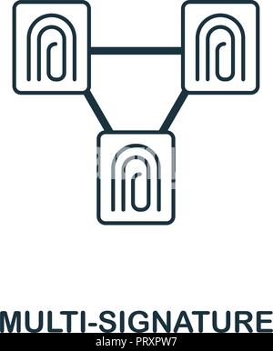 Multi-Signature icône. Design style monochrome de blockchain collection. UX et l'interface utilisateur. Perfect Pixel signature multi-icône. Pour la conception web, applications, logiciel Illustration de Vecteur
