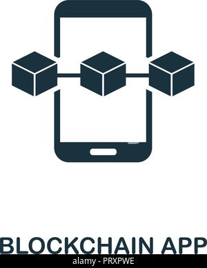 Blockchain icône de l'application. Design style monochrome de blockchain collection. UX et l'interface utilisateur. Perfect Pixel blockchain icône de l'application. Pour la conception web, applications, logiciels, Illustration de Vecteur