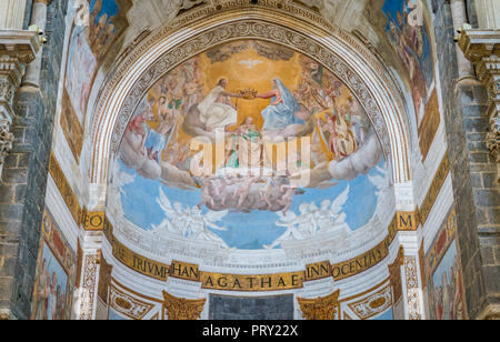 L'abside principale dans la Cathédrale de Sainte Agathe à Catane. La Sicile, le sud de l'Italie. Banque D'Images