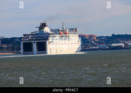 Ferry de Huelva à Edimbourg au départ de port de Huelva, Andalousie, Espagne Banque D'Images