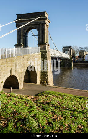 Wilford Suspension Bridge, Nottingham Banque D'Images