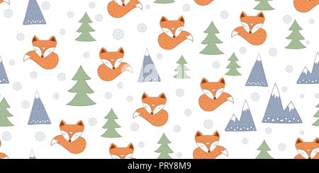 Seamless scandinave avec les Renards Illustration de Vecteur