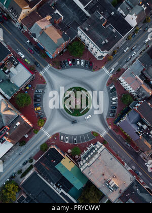 Birds Eye View of Gettysburg PA rond-point Banque D'Images