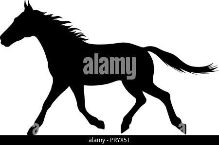 Vector illustration silhouette d'un cheval de course Illustration de Vecteur