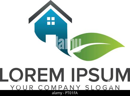 Leaf house logo. Immobilier construction architecturale concept design de logo template Illustration de Vecteur