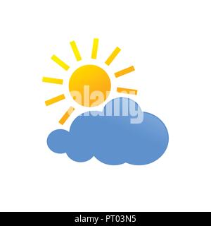 Nuage ensoleillée plein jour Météo Icône vecteur modèle de conception de logo graphique Symbole Illustration de Vecteur