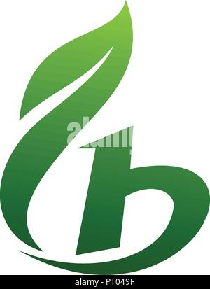 Lettre b leaf concept design de logo template Illustration de Vecteur