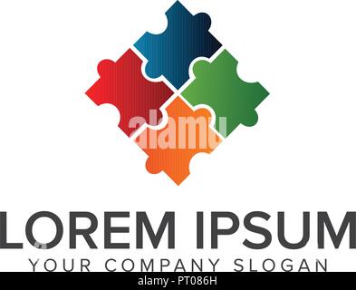 Conception de logo modèle concept puzzle Illustration de Vecteur