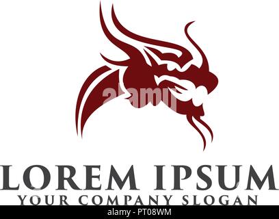 Logo tête de dragon modèle concept design Illustration de Vecteur