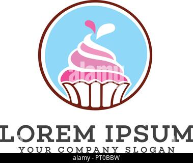 Ice cream cake concept design de logo template Illustration de Vecteur