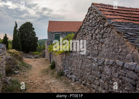 Humac est un hameau sur l'île de Hvar, Croatie Banque D'Images