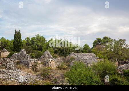 Humac est un hameau sur l'île de Hvar, Croatie Banque D'Images