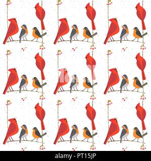 Motif oiseaux qui se balancer. Illustration de Vecteur