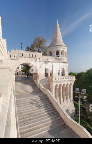 Du Bastion des pêcheurs à la colline du château de Buda, Budapest, Hongrie Banque D'Images