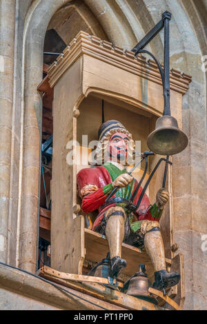 La cathédrale de Wells Clock est une horloge astronomique très ornés dans le transept nord de la cathédrale historique de Somerset. Banque D'Images