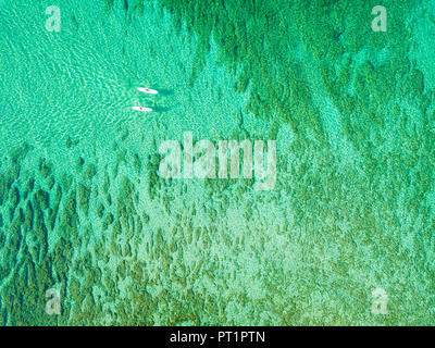 Détail de la mer Ionique vue aérienne, quartier de Tarente, Pouilles, Italie, Europe, Banque D'Images